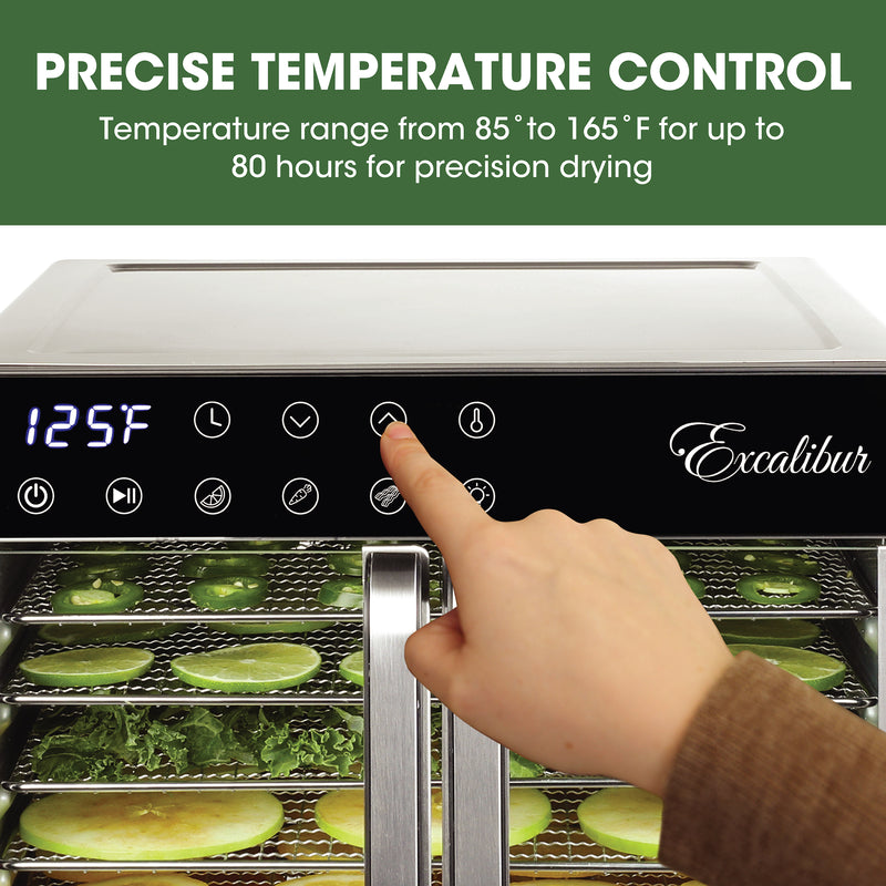 Excalibur 8 Tray Select Digital Dehydrator, in Stainless Steel