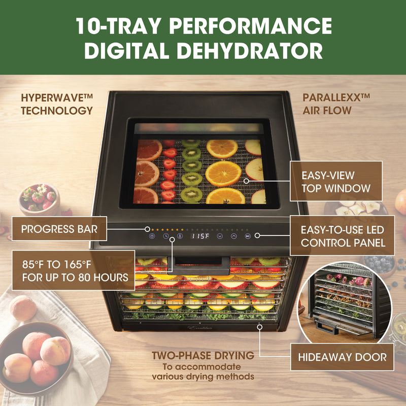 Excalibur 10 Tray Performance Digital Dehydrator, in Stainless Steel