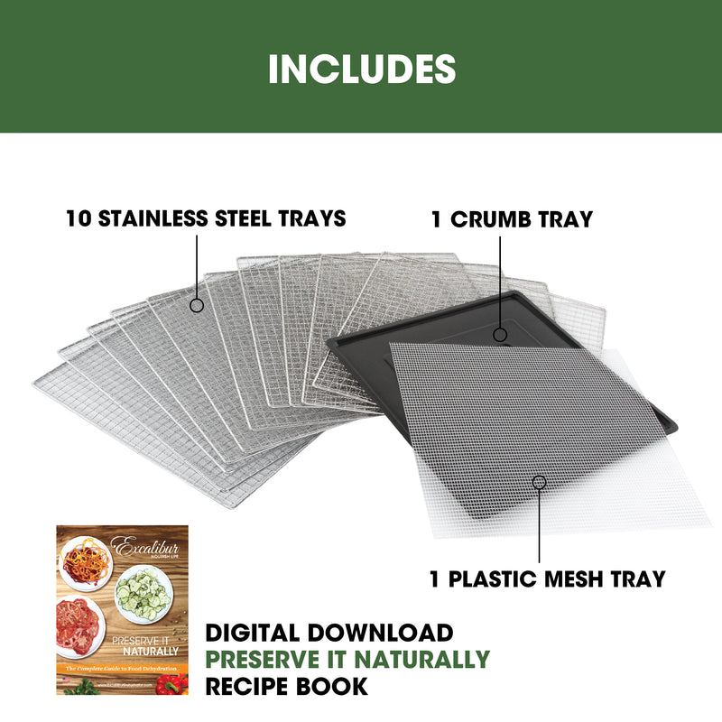 Excalibur 10 Tray Performance Digital Dehydrator, in Stainless Steel