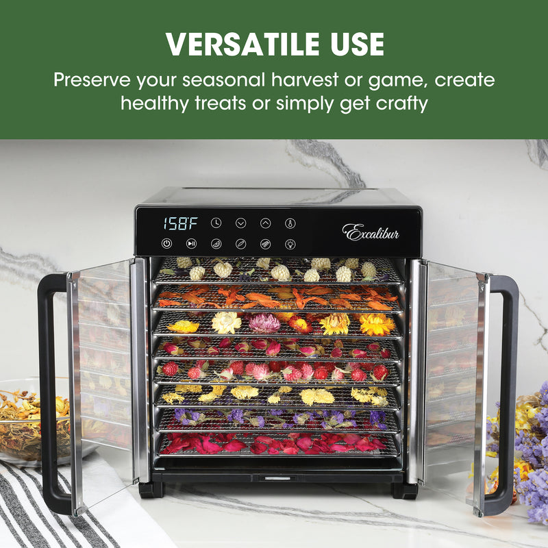 Excalibur 8 Tray Select Digital Dehydrator, in Stainless Steel
