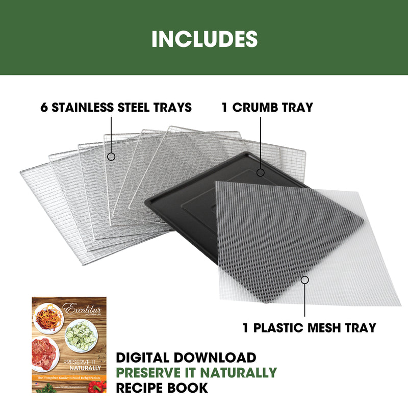 Excalibur 6 Tray Performance Digital Dehydrator, in Stainless Steel
