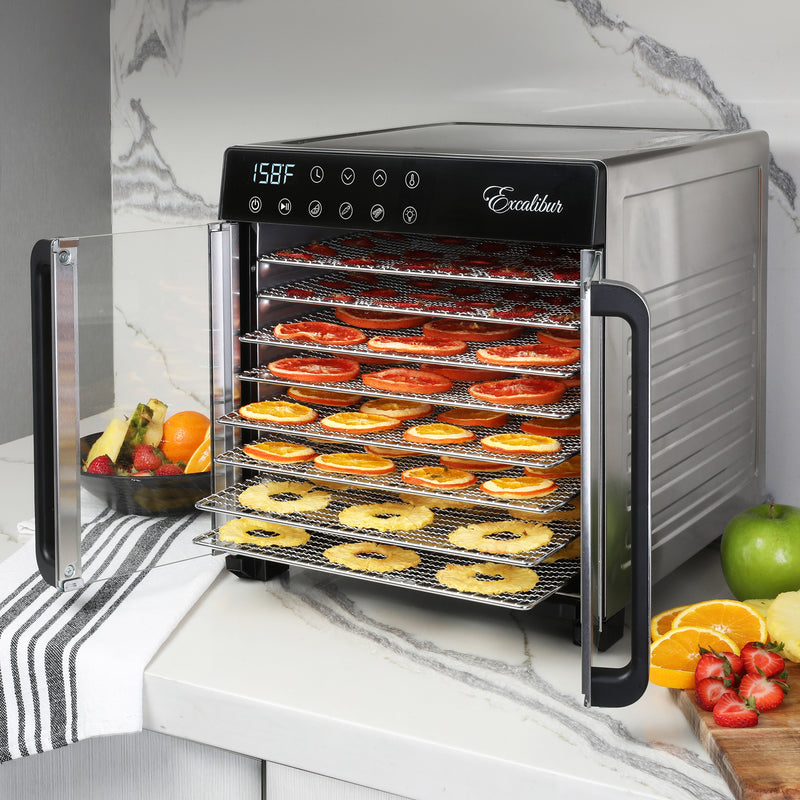Excalibur 8 Tray Select Digital Dehydrator, in Stainless Steel