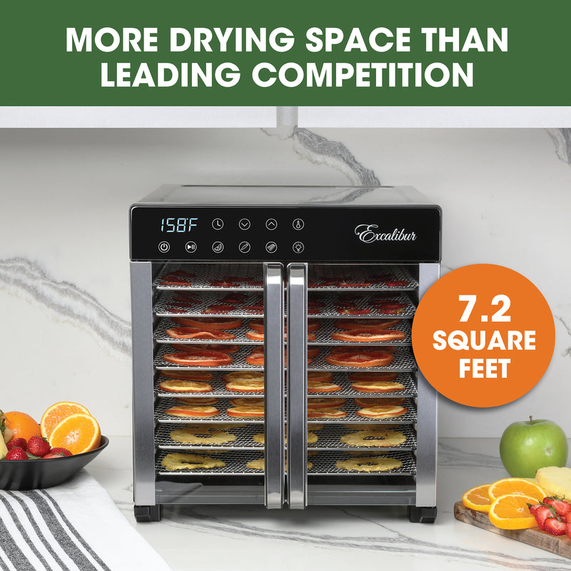 Excalibur 8 Tray Select Digital Dehydrator, in Stainless Steel