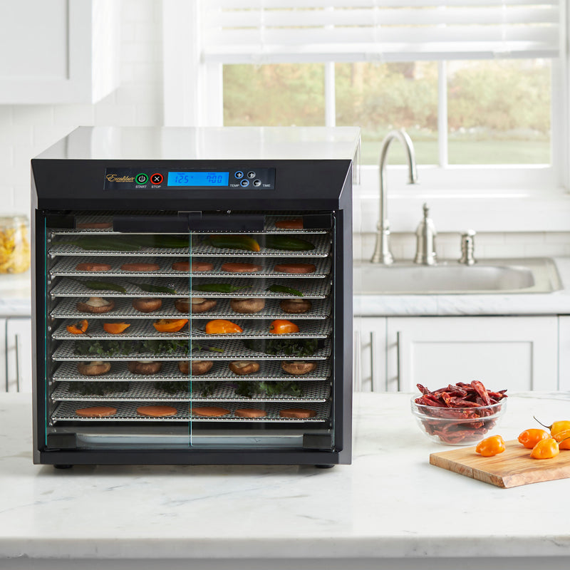 Excalibur 10 Tray Commercial Food Dehydrator with Two 99-Hour Timers, Stainless Steel